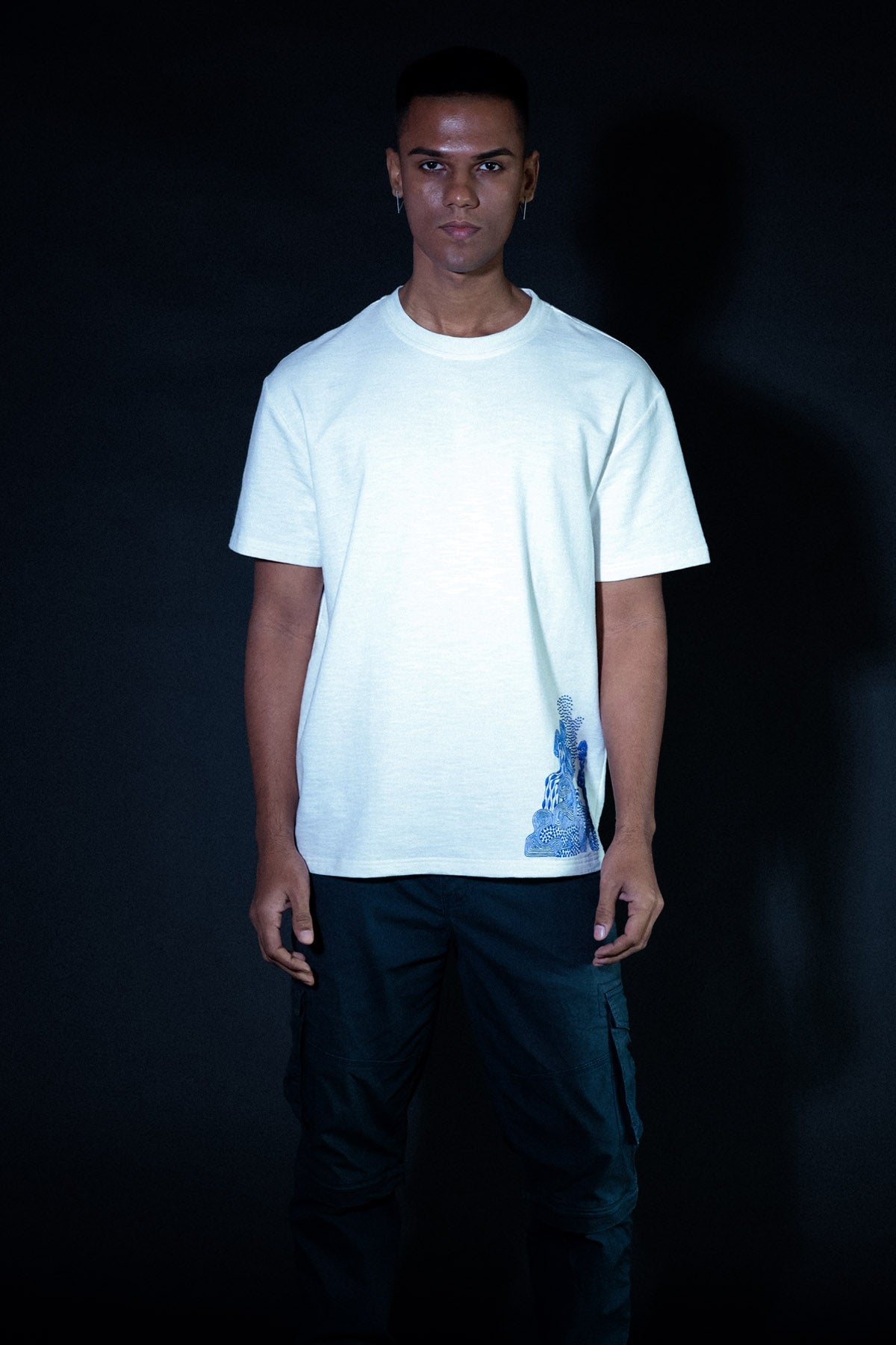 Buy Arya Giri White Hand Embroidered T-Shirt